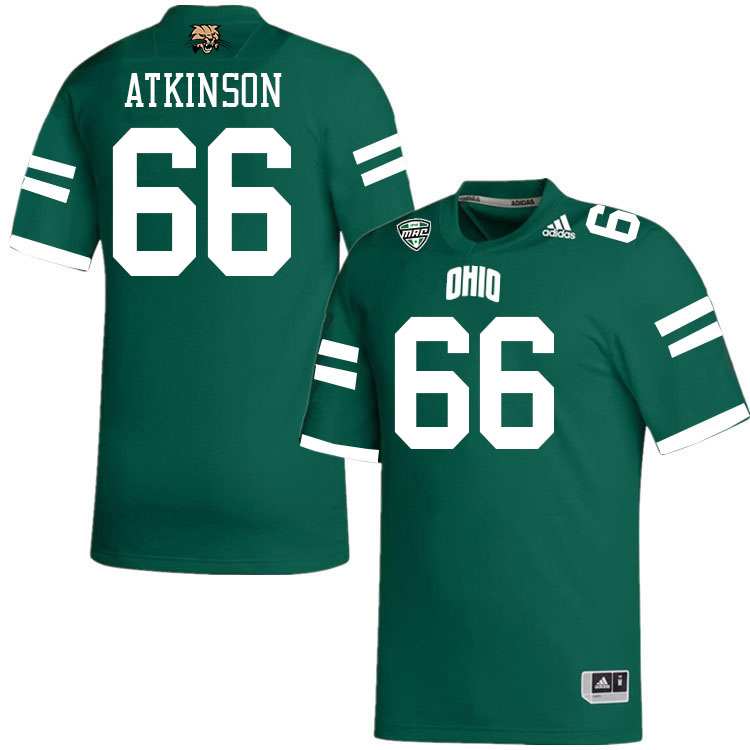 Ohio Bobcats #66 Christophe Atkinson College Football Jerseys Stitched-Green